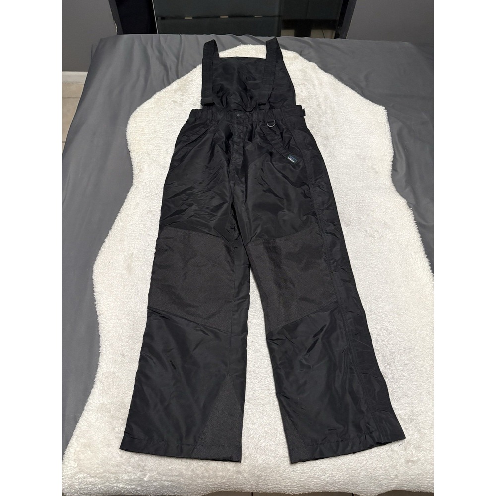 LL Bean Black Insulated Waterproof Ski Bibs Snow Pants Kid's Size XL